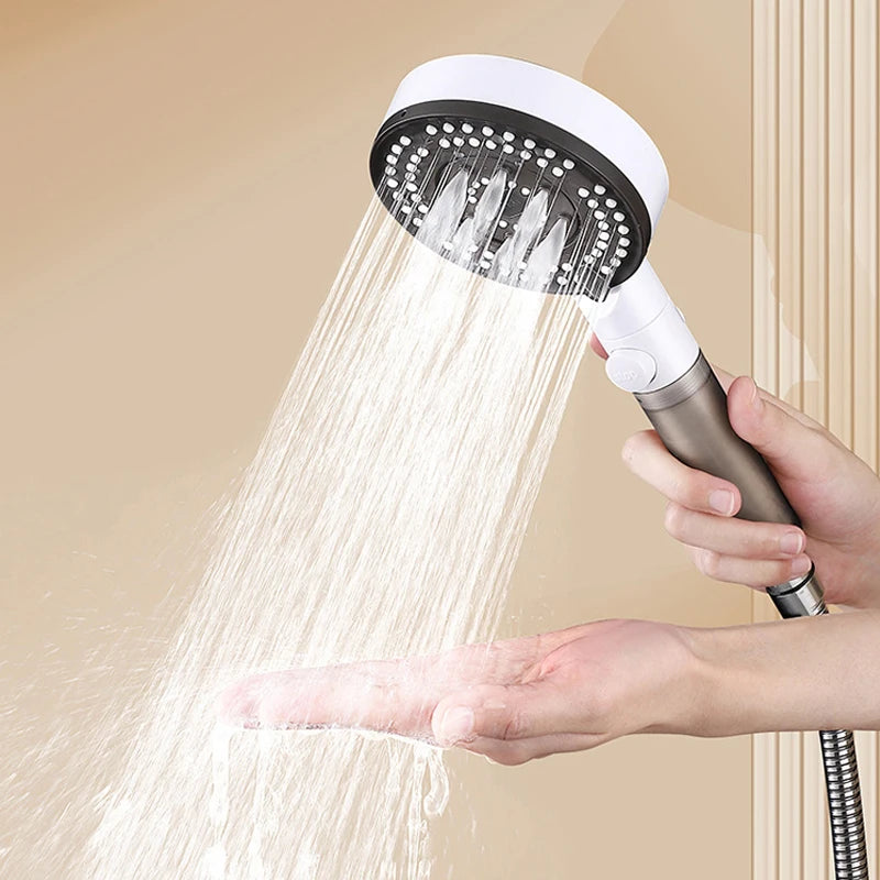 6 Modes Filter Shower Head Anti Limestone High Pressure Rain Showerhead Water Stop Hose Support Faucet Bathroom Accessories Sets