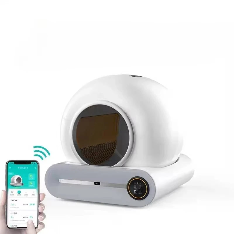 EU Stock Fully Automatic Smart Cat Litter Box Self-cleaning Large Capacity Cat Toilet APP Smart Control,Pet Supplies