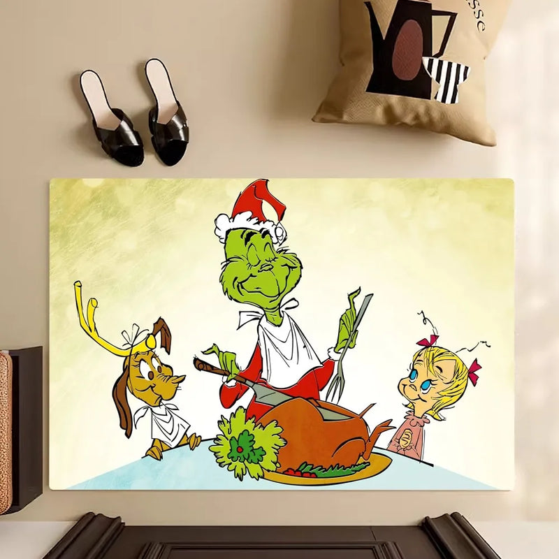 Classic Film How the G-Grinch S-Stole Christmas Floor Mat Bedroom Kitchen Door Bath House Super Absorbent Foot Non-slip