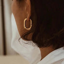 Mode Goldfarbe Geometrische U-förmige Creolen für Damen Herren Punk Hip-Hop Metall Runde Kreis Ohrringe Party Schmuck 2023