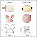 Nicole Candle Jar Silicone Molds for Concrete DIY Hoppy Bunny - Eared Easter Egg Storage Vessel Cement Mould Easter Gift Tools