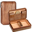 GALINER Cigar Humidor Case Charuto Cedar Wood Leather Travel Humidor Humidifier Set Gift Box (Without Lighter Cutter)