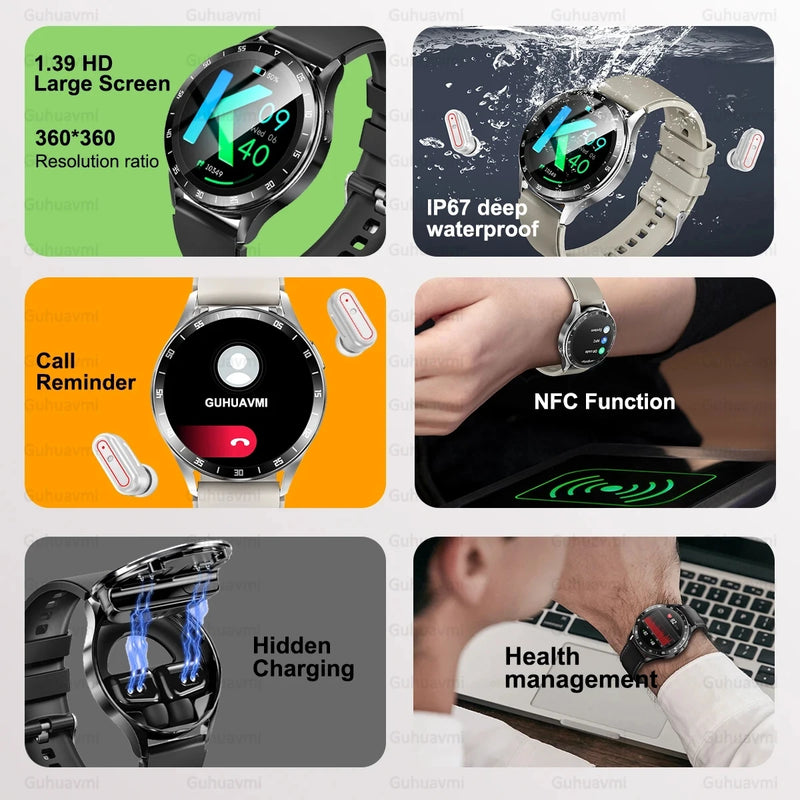 2024 New X10 Headset Smart Watch TWS 2 in 1 Wireless Bluetooth Earphone Blood Pressure Heart Rate Testing Sport Music Smartwatch