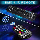 Fieryzeal 4PCS Battery LED Par Light RGBW Stage Flat Strobe Light Par Light DMX512 Effect Stage Light for DJ Disco Party Wedding