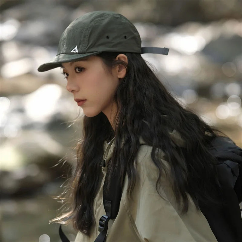 Outdoor Quick-Dry Baseball Cap Women's Korea Short Brim Baseball Hat Men and Women Casual Street Soft Brim Five-Piece Sun Hat