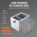 SucceBuy 8/40LBS Commercial Grease Trap Grease Interceptor Side Inlet Interceptor Under Sink Stainless Steel Grease Trap 2.8 GPM