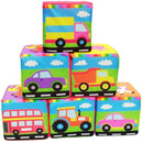 6PCS Cloth Building Blocks Baby Infant Soft Plush Doll Kids Sensory Educational Toys for Children Building Cube Construction Set