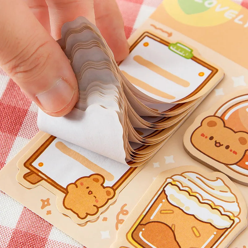 4 pcs/lot Kawaii Bear Rabbit Animals Memo Pad N Times Sticky Notes To Do List Planner Sticker Notepad Gift Stationery Decor