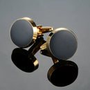 Luxury men's French shirt cufflinks classic round blue black stars rudder cuff buttons suit accessories jewelry gifts wholesale