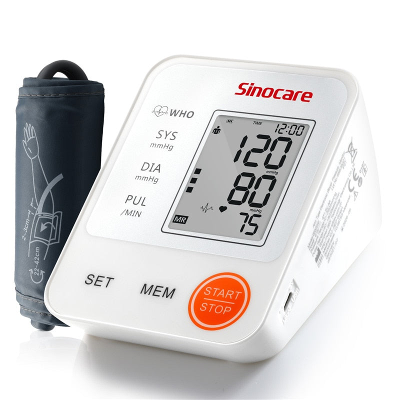 Sinocare Blood Pressure Monitor Digital electronic sphygmomanomet Automatic BP Machine Heart Rate Pulse Monitor long Cuff