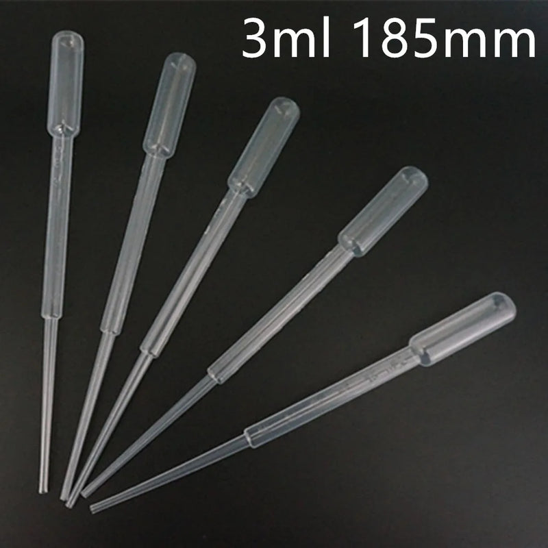 Disposable Pasteur Pipette Dropper Graduated 0.2ml/0.5ml/1ml/2ml/3ml/5ml/10ml Eye Transfer Laboratory Supplies  Makeup Tools