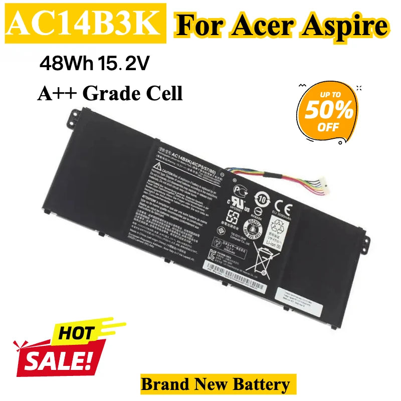 New 48Wh 15.2V battery AC14B8K AC14B3K battery lithium ion For Acer As