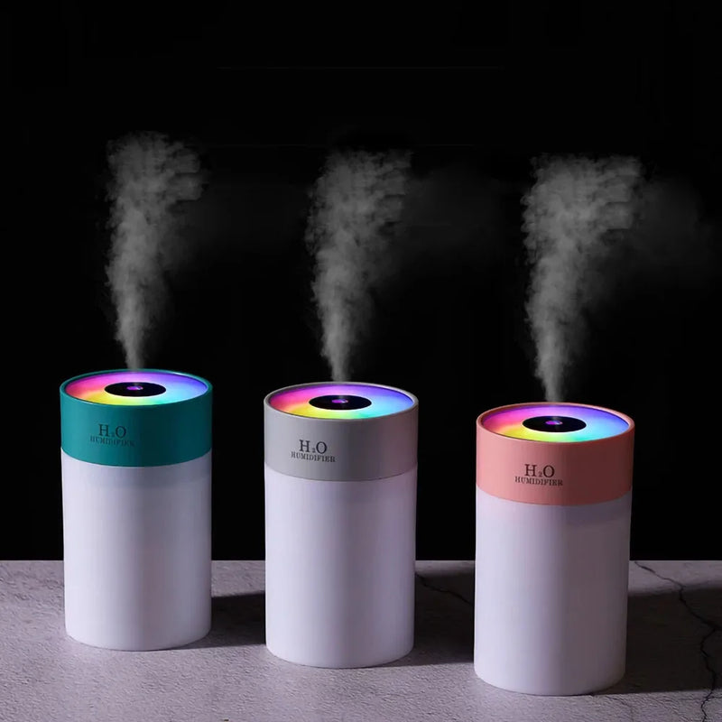 260ml Mini White/pink/green Ultrasonic Air Humidifier Romantic Light Essential Oil Diffuser Car Purifier Aroma Anion Mist Maker