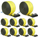 SucceBuy 10 Pack Winch StrapsTruck Straps with Flat Hook Flatbed Tie Downs Cargo Control for Trailers Farms Rescues Tree Saver