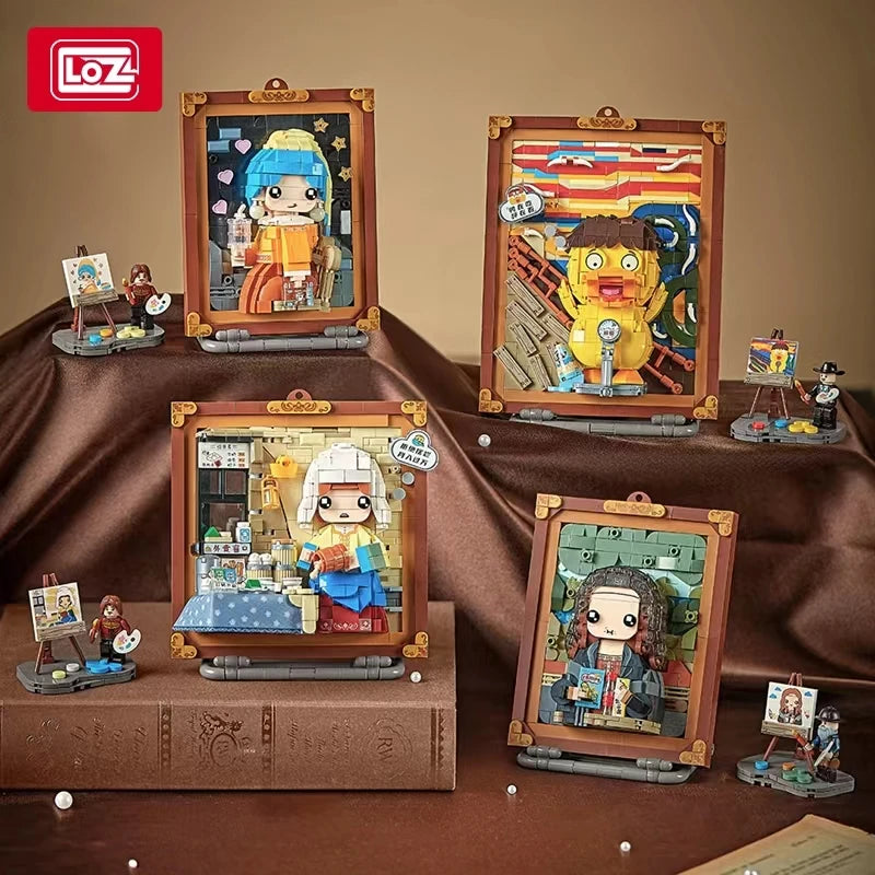 LOZ  Cute Painting Home Decor  building block photo frame  painting assembly blocks model  toys for children  Christmas  gift