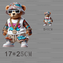Playful Bear Ironed Sticker Clothes DTF Halloween Thanksgiving Fashion T-shirt Hoodie DIY Jacket Patch Heat Transfer Sticker