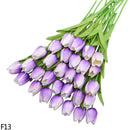 12pcs Artificial Tulip Latex Real Touch For DIY Bouquets Wedding Party Mother's Day Easter Spring Home Dining Decoration