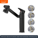 ELLEN Multifunction Bathroom Sink Faucet Hot Cold Water Mixer Crane Antique Bronze Deck Mounted Universal Water Taps EL1326