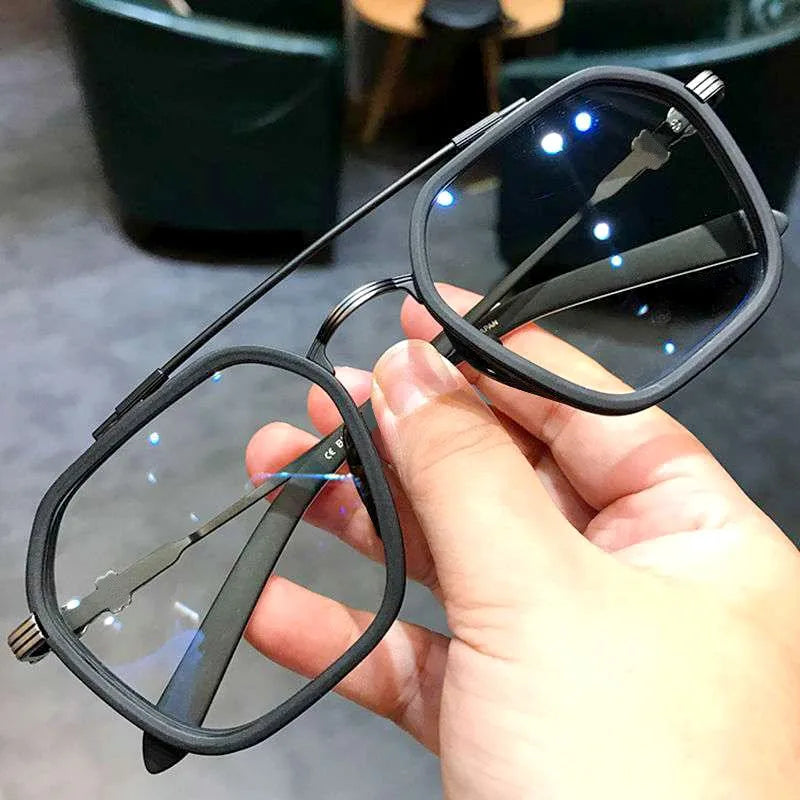 2024 New Fashion Men Sunglasses Oversized Frame Women Anti-blue Light Transparent Glasses UV400 Eyewear Flat Mirror Eyeglass