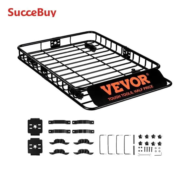 SucceBuy Roof Rack Cargo Basket 46"x36"x4.5"/51"x36"x5" Rooftop Cargo Carrier Heavy-Duty 200 LBS Capacity for SUV Truck Vehicle
