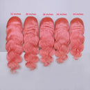 High Density 30 Inch Colored Body Wave 13x6 Hd pink lace front wig human hair Wig 13x4 Transparent Lace Frontal For Women Choice