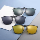 Neue polarisierte Flip-up Sonnenbrillen-Clips für Myopie-Brillen Retro große Größe quadratische TAC Material Brillen-Clip-on Sonnenbrillen-Clip