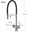 Rozin Filter Water Kitchen Faucet Black Pull Down Flexible Sprayer Faucets 2 in 1 Purification Pure Water Mixer Tap 360 Swivel