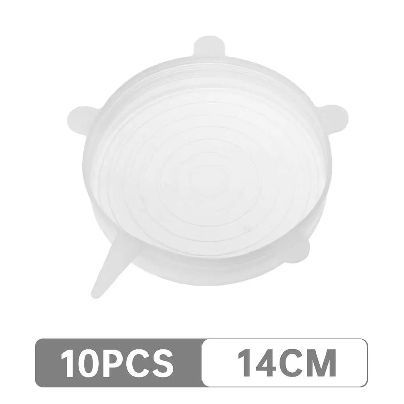 10pcs Heat Resistant Reusable Stretch Silicone Lids Universal Food Wrap Bowl Pot Pan Cover Cookware Lids Kitchen Fridge Cooking
