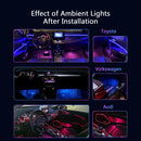 Universelles Auto-Ambient-Licht-Kit mit drahtloser APP-Steuerung, 256 RGB-Traumfarben und 55 voreingestellten Modi, LED-Neon-Fußraumbeleuchtung Zubehör