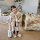 Girls Coat Jacket Cotton Outwear Overcoat 2022	Fuzzy Warm Thicken Velvet Winter Christmas Gifts Children's Clothing
