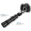 Lightdow Por Manual Zoom Super Telephoto Lens 420-800mm F8.3-16 with 2X Teleconverter USA ES Overseas Warehouse Delivery