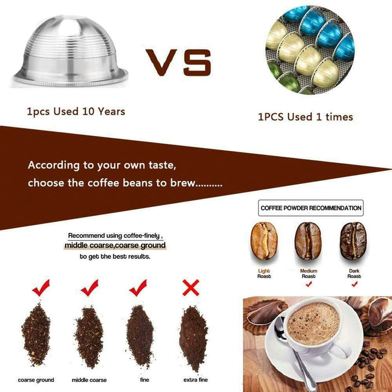 ICafilasiCafilas Vip Link Stianless Steel Reusable Big CUP For Nespresso Vertuo Coffee Capsule Filter Espresso Vertuoline