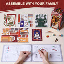 Robotime Book Nook Kit DIY Miniatur Puppenhaus Bausatz 3D Holzpuzzle Dekoration Geschenk mit LED-Beleuchtung Weihnachtsstraße und Haus