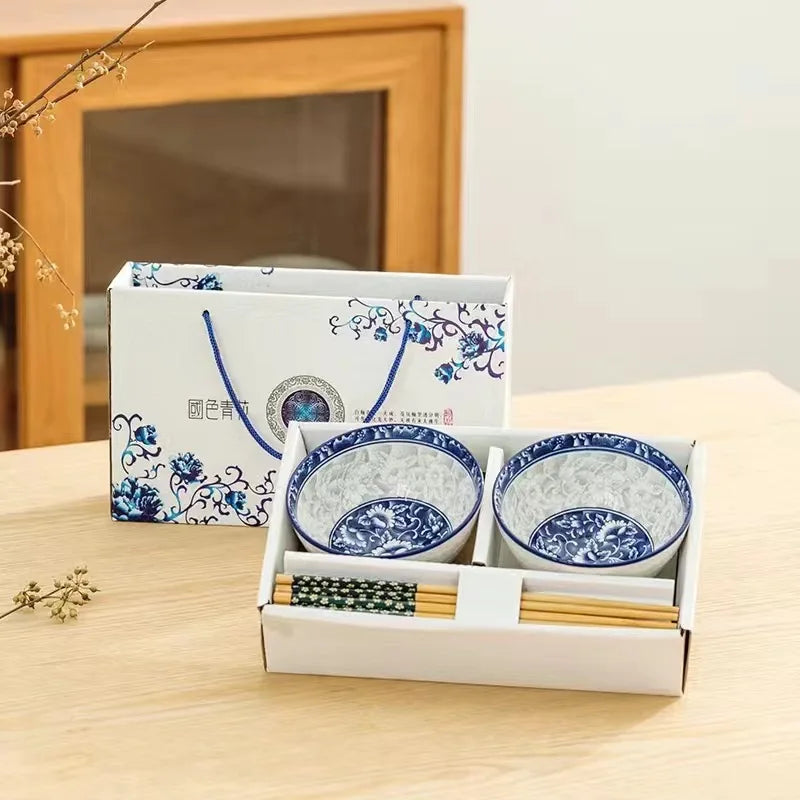 Creative Chinese Hand-painted Ceramic Bowls Tableware Cartoon Panda Gifts Bowls Chopsticks Set Gift Box Dishes
