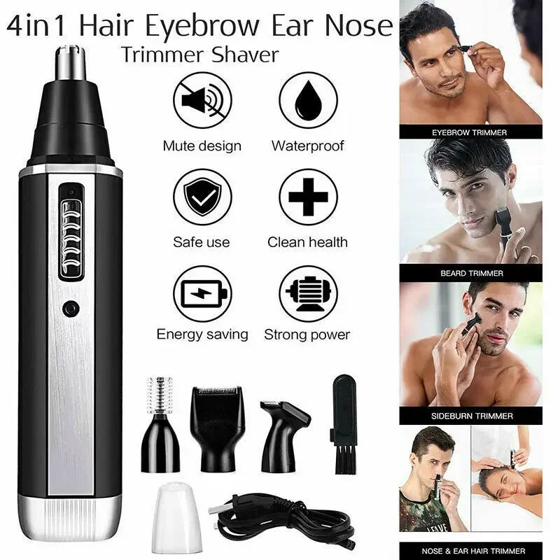 4 in 1 Rechargeable Men Electric Nose Ear Hair Trimmer Women trimming sideburns eyebrows Beard hair clipper cut Shaver