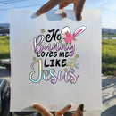 15cm New Easter Egg Rabbit Iron On Heat Transfer Stickers For Clothes DTF Pinted Vinyl Thermal Appliques Washable T-Shirt Decal