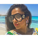 HBK Luxury Celebrity Sunglasses Women Men Retro Oversized Oval Sun Glasses Hip Hop Style High Quality Big Frame Brown Gray Lens
