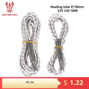 BIQU Heating tube 6*20mm 12V 24V 50W Ceramic Cartridge Heater 1M 2M Reprap&Mendel For V6 J-head Extruder 3D printer part