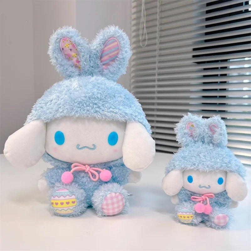 Easter Cute Hellokitty Kuromi Melody Cinnamoroll  Pochacco Turn Into Rabbit Plush Toys Cartoon Lovely Stuffed Dolls For Holiday