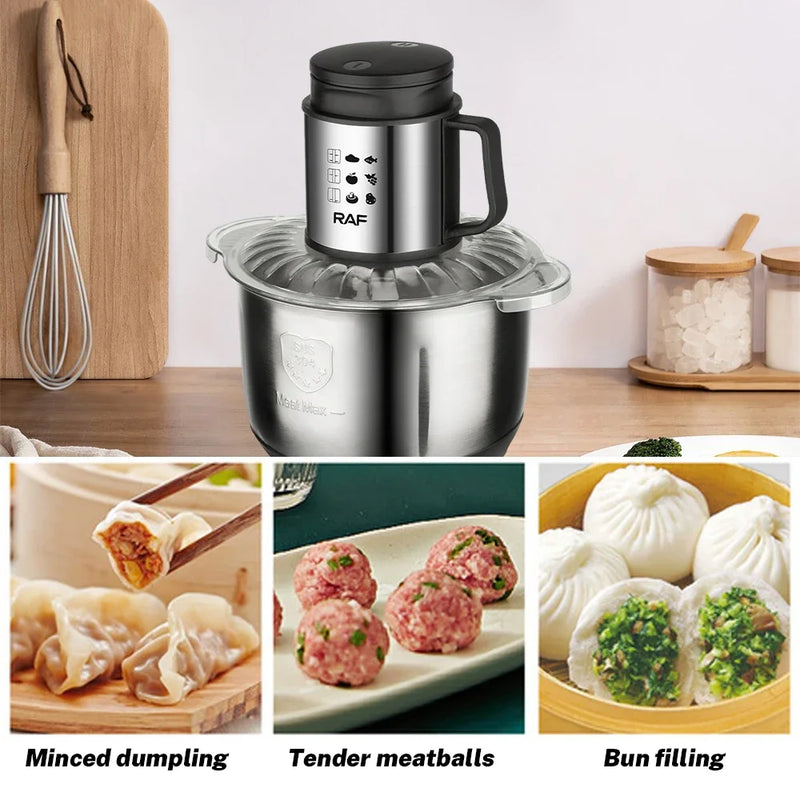 1000W Electric Meat Grinders 5L Food Crusher Stainless Steel Multifunctional Vegetable Slicer Processor Kitchen Appliances