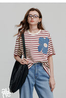 TOYOUTH Women Short Sleeve T shirt 2025 Spring New Tops 8521034