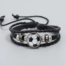 Fußballarmband Verstellbares Lederarmband Punk-Armband Mode Herrenarmband Wickelarmbänder Fußballgeschenke für Teenager-Jungen