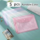A4 size, plastic envelope document pouch clear reusable PP envelope waterproof folder with button for school office supplies