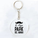 Funny Spanish Printed Key Keychain Transparent Circle Key Chain Acrylic Keyring Festive Birthday Father's Day Best Gift for Dad