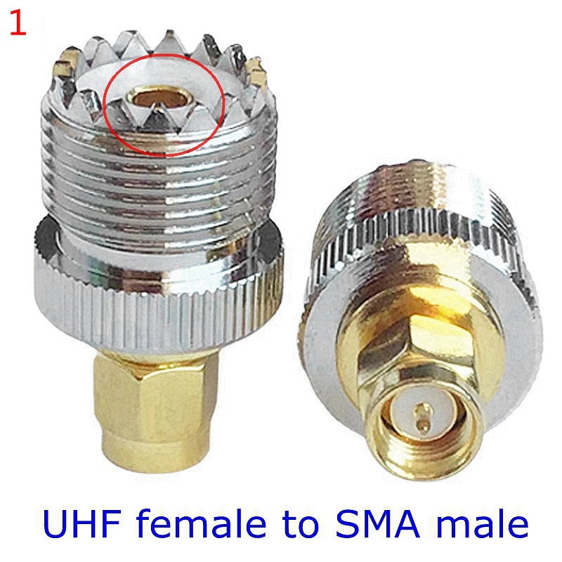 1Pcs UHF SO239 PL259 Connector SL16 UHF SO-239 PL-259 To SMA BNC Flange UHF Male Female Connector Adapter Test Kit Copper Brass