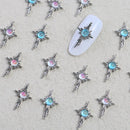 3D luxury zircon Star cross Nail Metal Charms 10pcs mermaid  bead nail jewelry  11*18mm Aolly Nail Art Crystal Gems Decorations