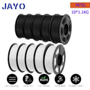 JAYO 3D Filament Printer PLA PLUS/PLA /PETG/PLA+2.0/ABS/TPU 1.75mm 10Rolls for FDM 100%No bubbel 3D Printer Materials DIY Gift