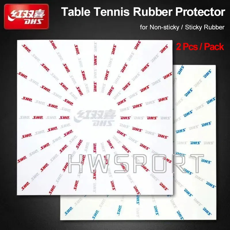 DHS Table Tennis Rubber Protector Film 2 Pcs for Non-sticky Sticky Rubber Ping Pong Accessories