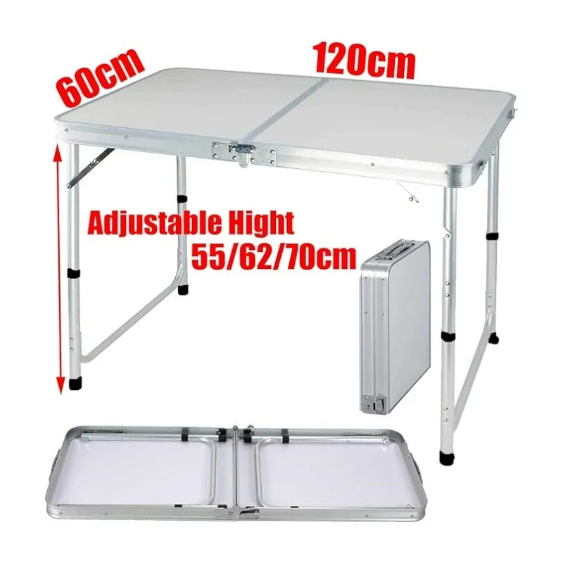 Camping Aluminium Folding Table｜Camping Table｜Height Adjustable｜Portable with Carrying Handle｜For Picnic/Kitchen/Garden