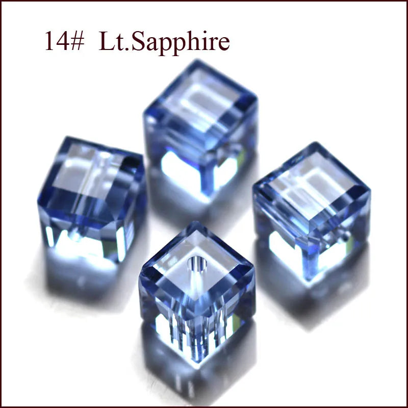 StreBelle AAA 50pcs/Lot Cube Loose Spacer Bead Jewelry Making Mix Colors 8x8mm Crystal Glass Beads Facet Square Shape